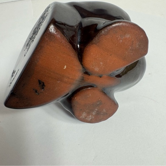 Lipper & Mann-Vintage 1970's DACHSHUND Dog Planter. Brown Drip Redware Pottery - Picture 7 of 11